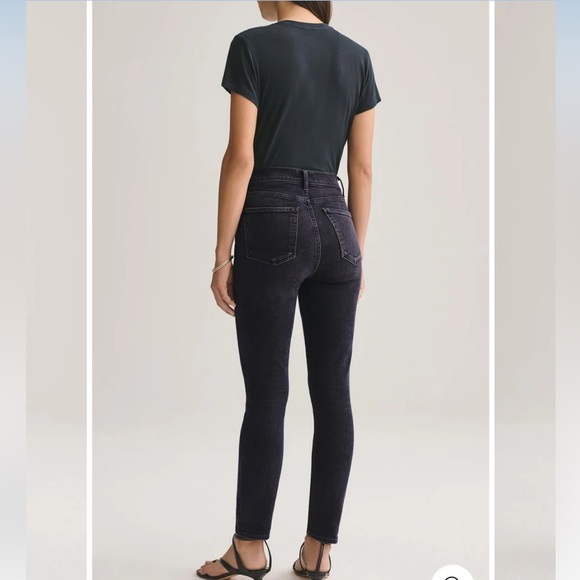 Agolde Nico High-Rise Skinny Jeans Button Fly Virtue Black | Size 24 - Picture 2 of 8